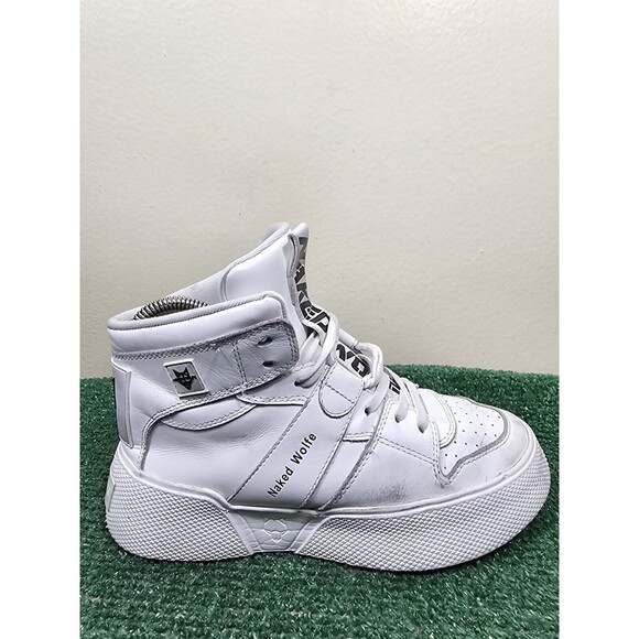 Naked Wolfe Phantom Womens Leather High Top Sneakers White Size 7 - Picture 6 of 13